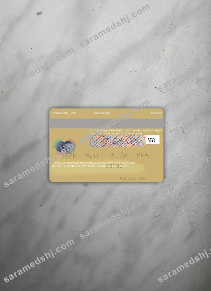Hungary Erste Bank mastercard photolook back